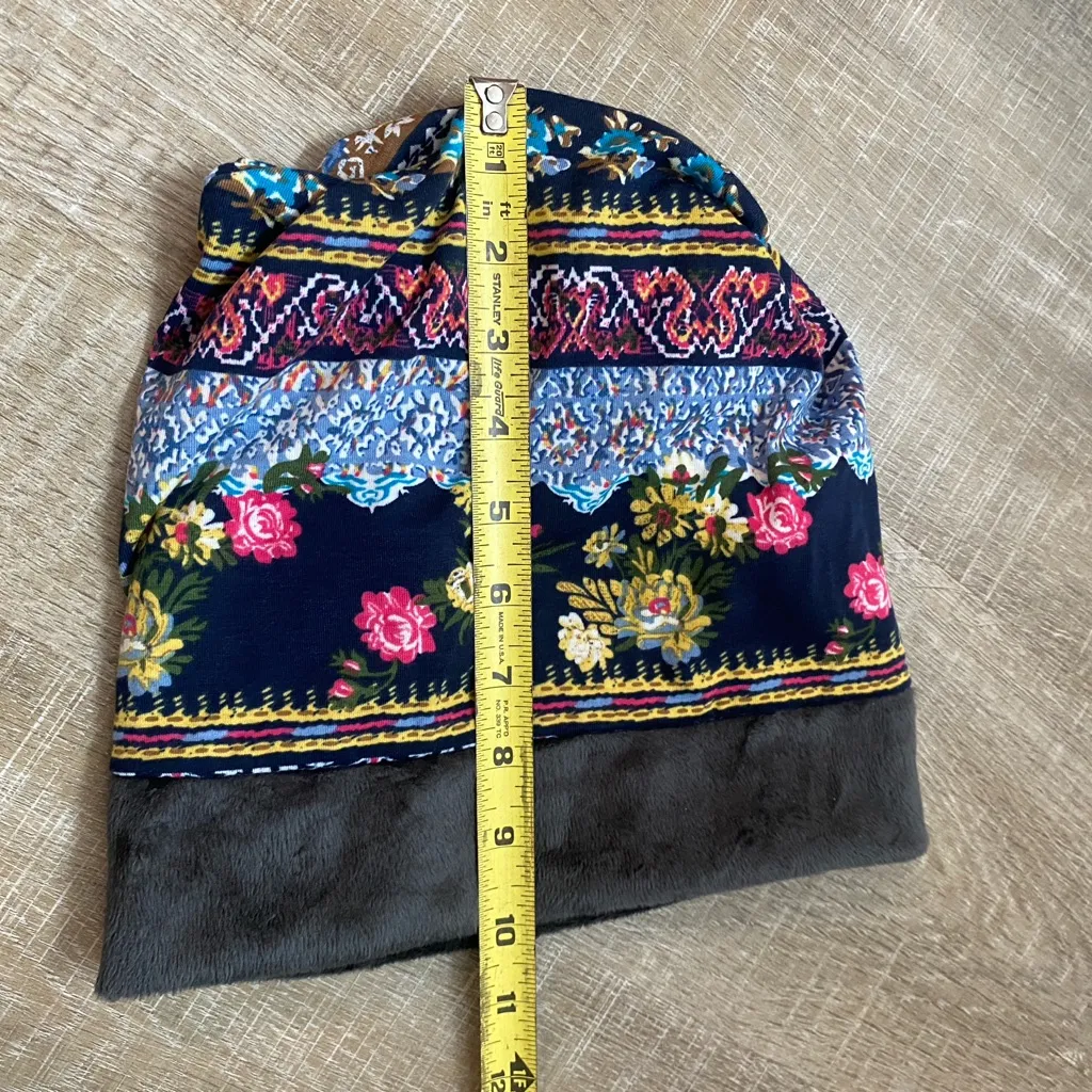 KAYIER Floral Slouchy Beanie Hat Infinity Scarf Lightweight Head Wrap Chemo Cap Blue - Image 11