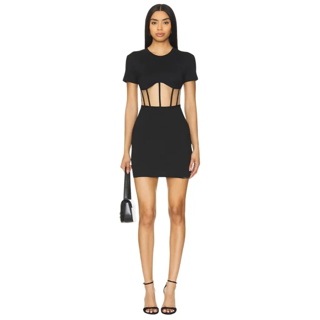 RTA Angela Mini Dress in Black Large New Womens Corset Bustier Tee - Image 16