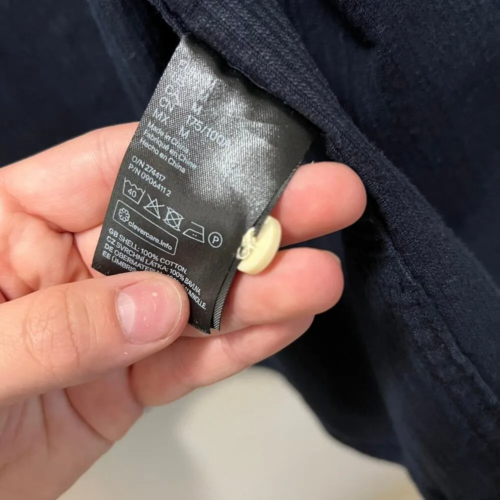 H&M Blue Corduroy Button Front Shacket Shirt Jacket Size Medium Unisex Fit - Image 6