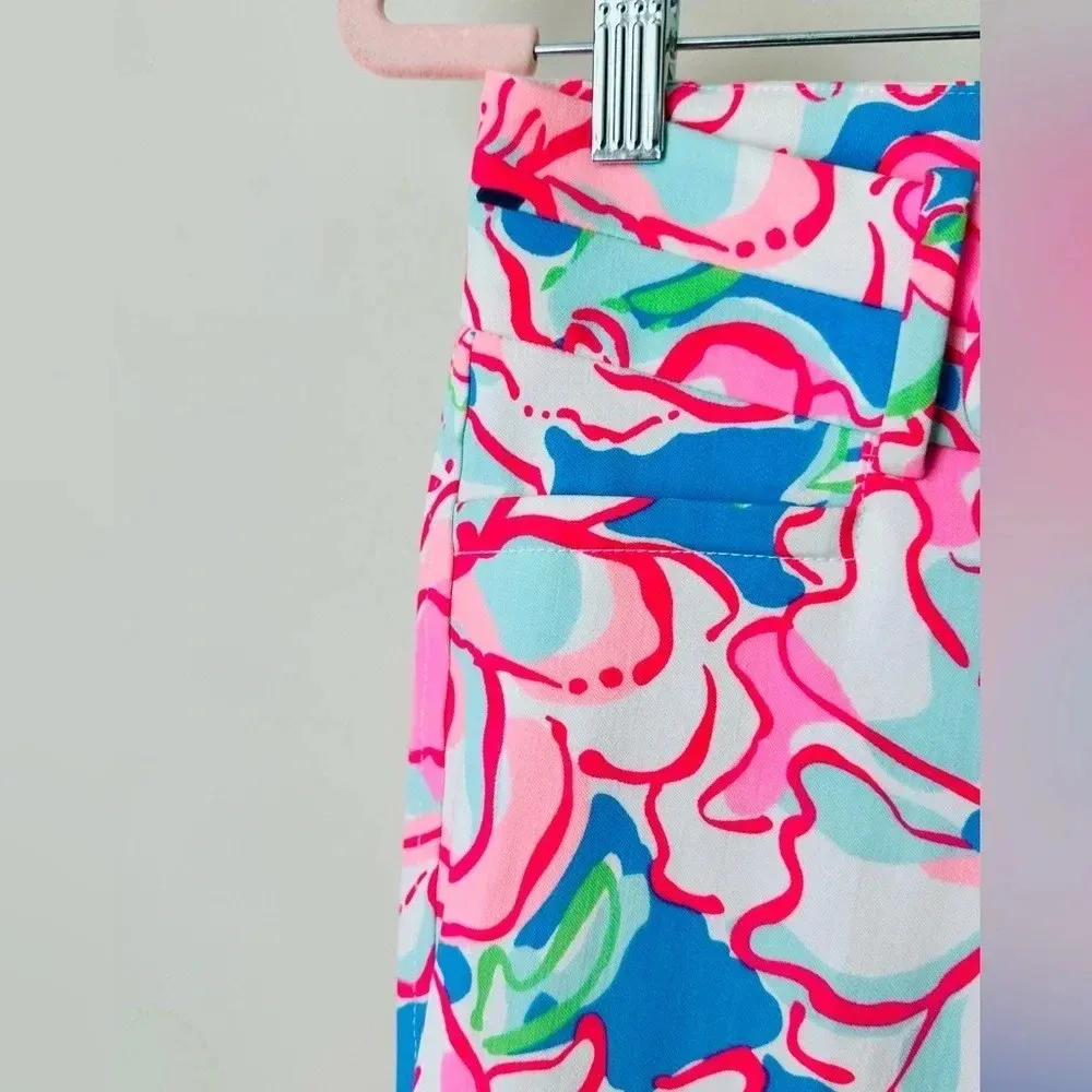Lilly Pulitzer Crop Capris Women Pink Floral Pant Size 0 - Image 8