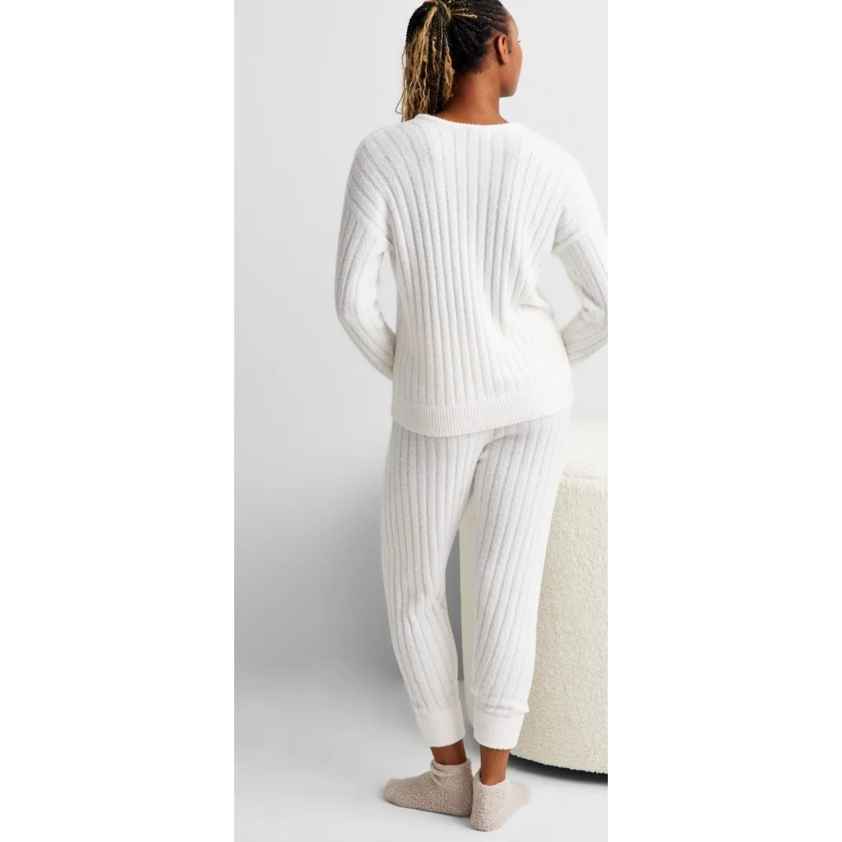 State of Day Women's Size 2XL XXL White 2 Piece Outfit Set Lounge Pajama - Image 2