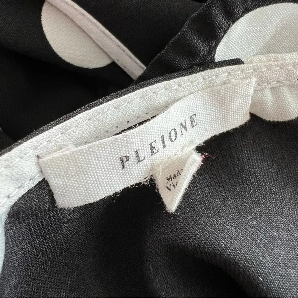 Pleione Duster Black & White Polka Dot Tunic Open Front Size L - Image 9