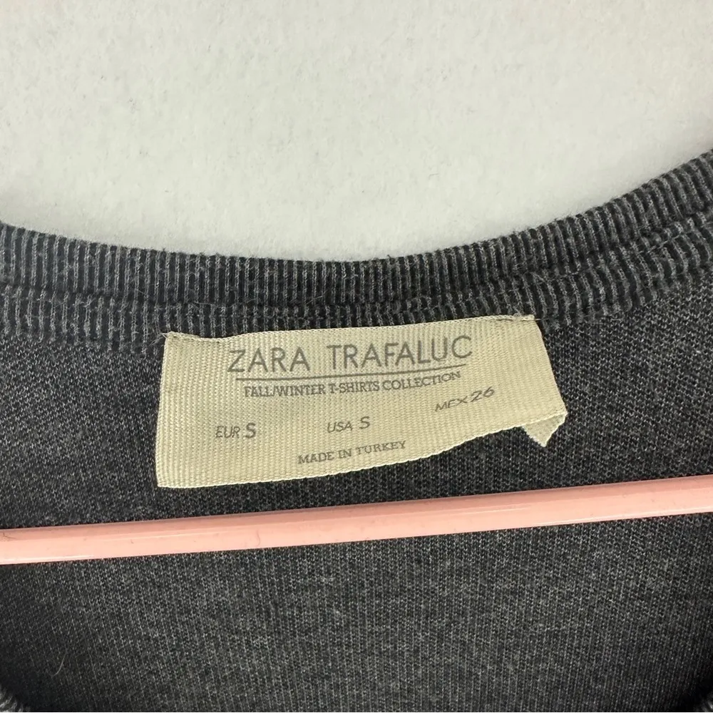 Zara Trafaluc Striped Maxi Dress Size S Grey - Image 4