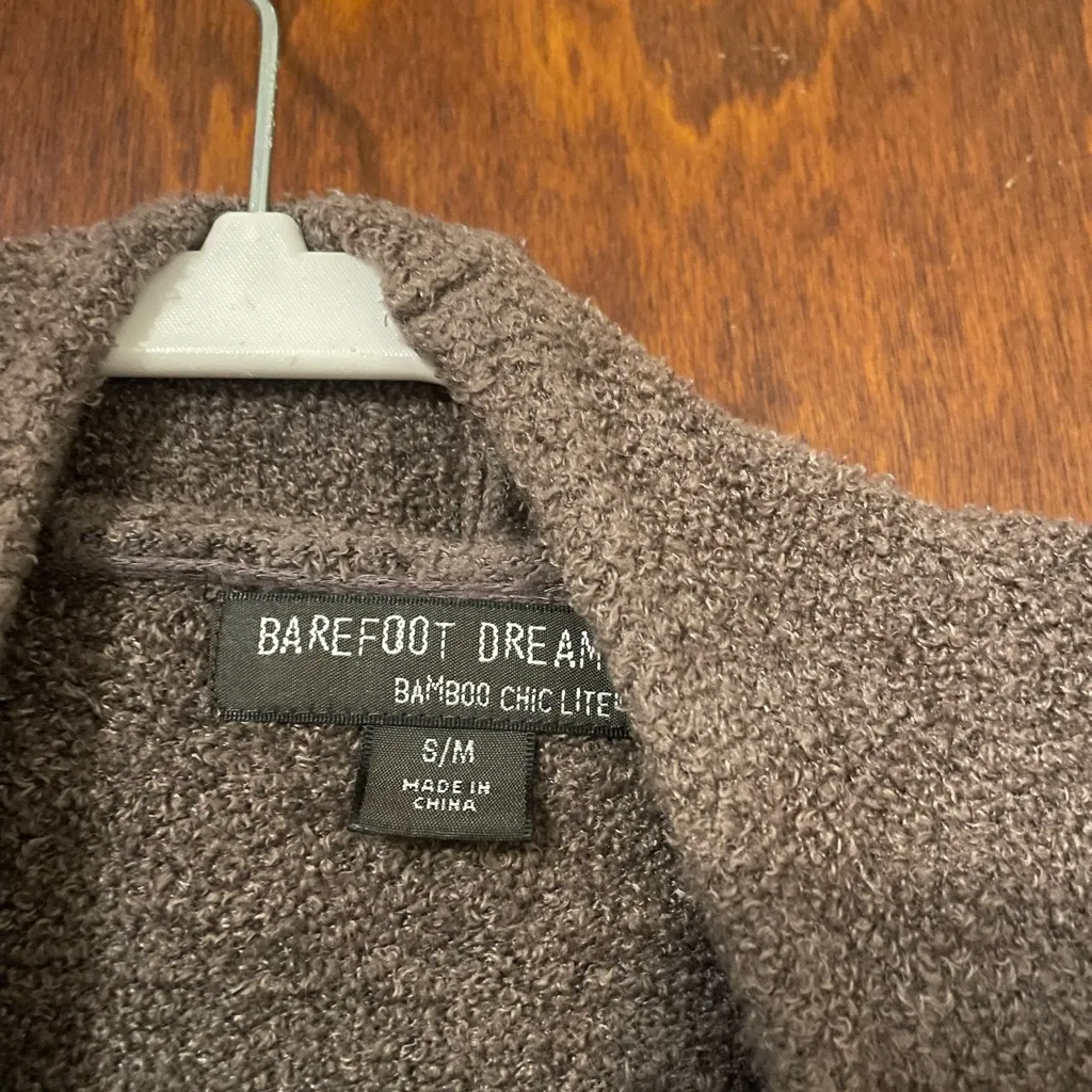 Barefoot Dreams Bamboo Chic Lite
Open Front Waterfall Cardigan Taupe - Image 4