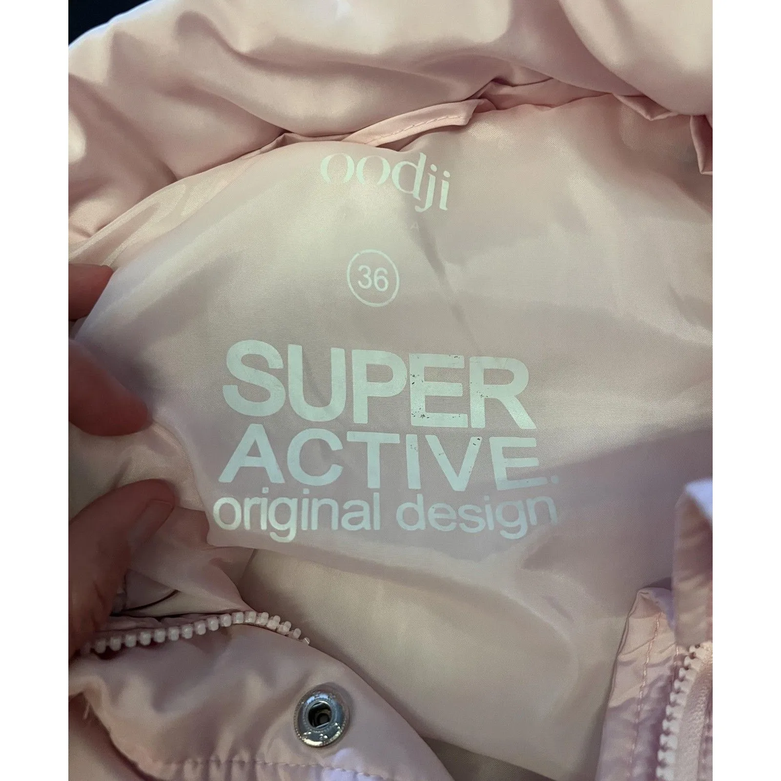 Oodji Super Active Puffer Vest Womens Small Pink Quilted Zip Snap High Collar - Image 8