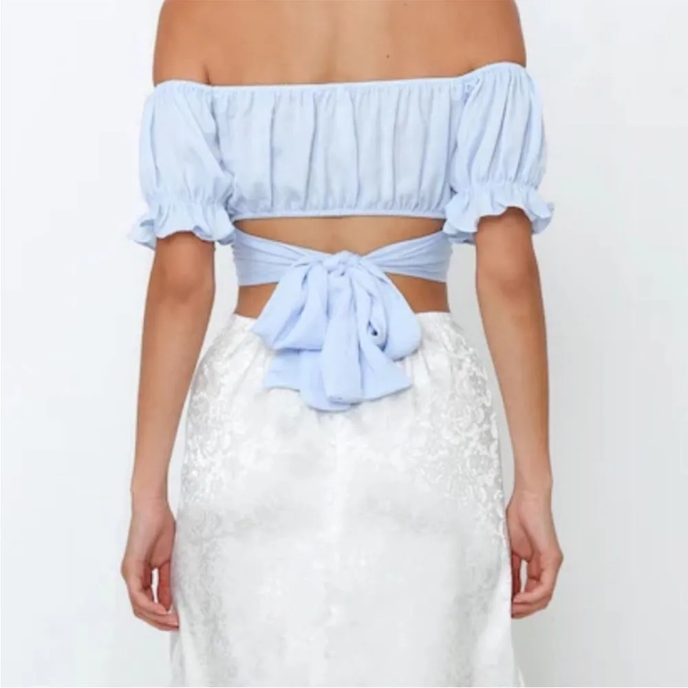 Hello Molly Danced Until Four Crop Top Steel Blue 4 - Image 3