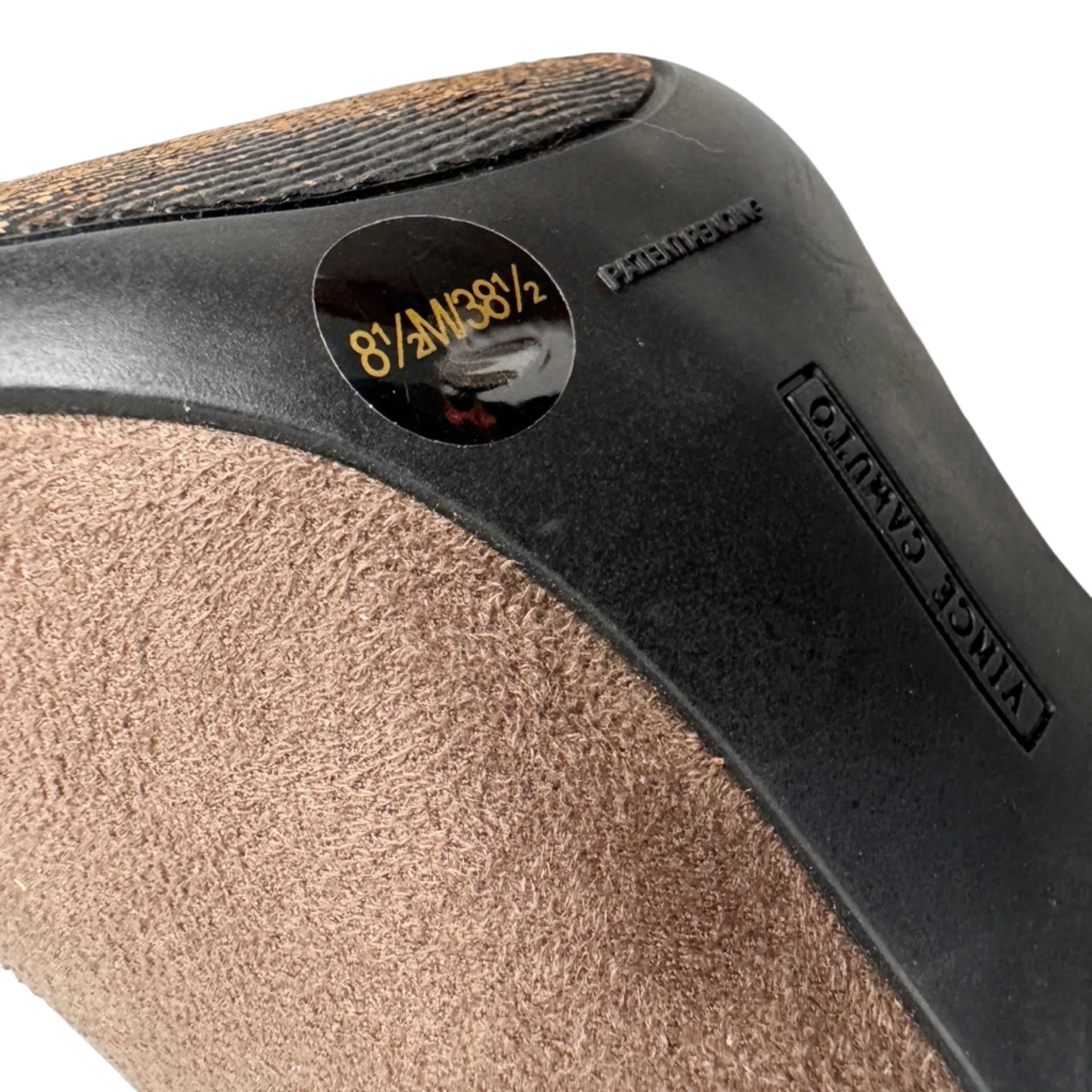 VINCE CAMUTO ANKLE PEEP TOE ULTRA SUEDE TAUPE BOOTIES SZ 8.5 - Image 10