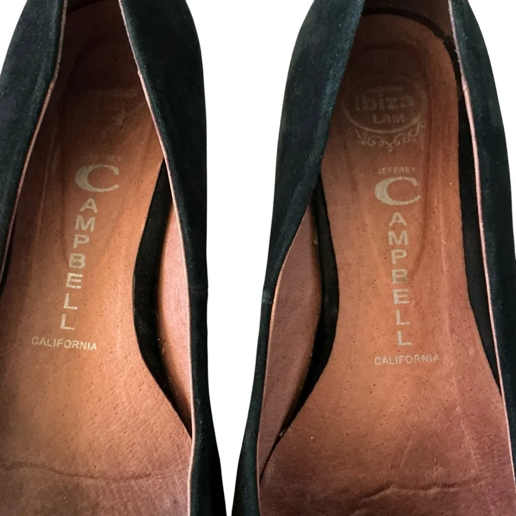 Jeffrey Campbell Reagle black suede leather flats with buckle Sz 7 - Image 5