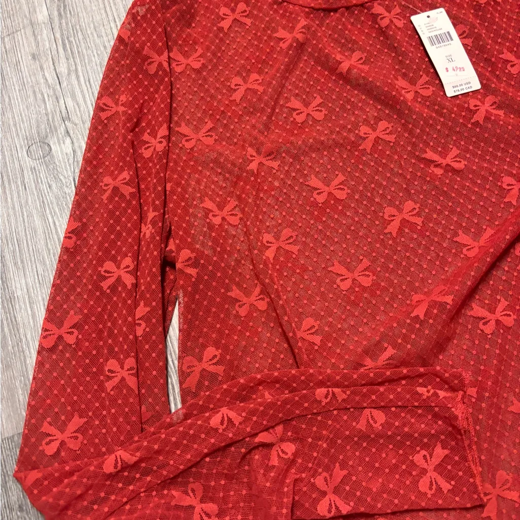 Maeve Anthropologie Bow Lace Turtleneck Top - Image 3