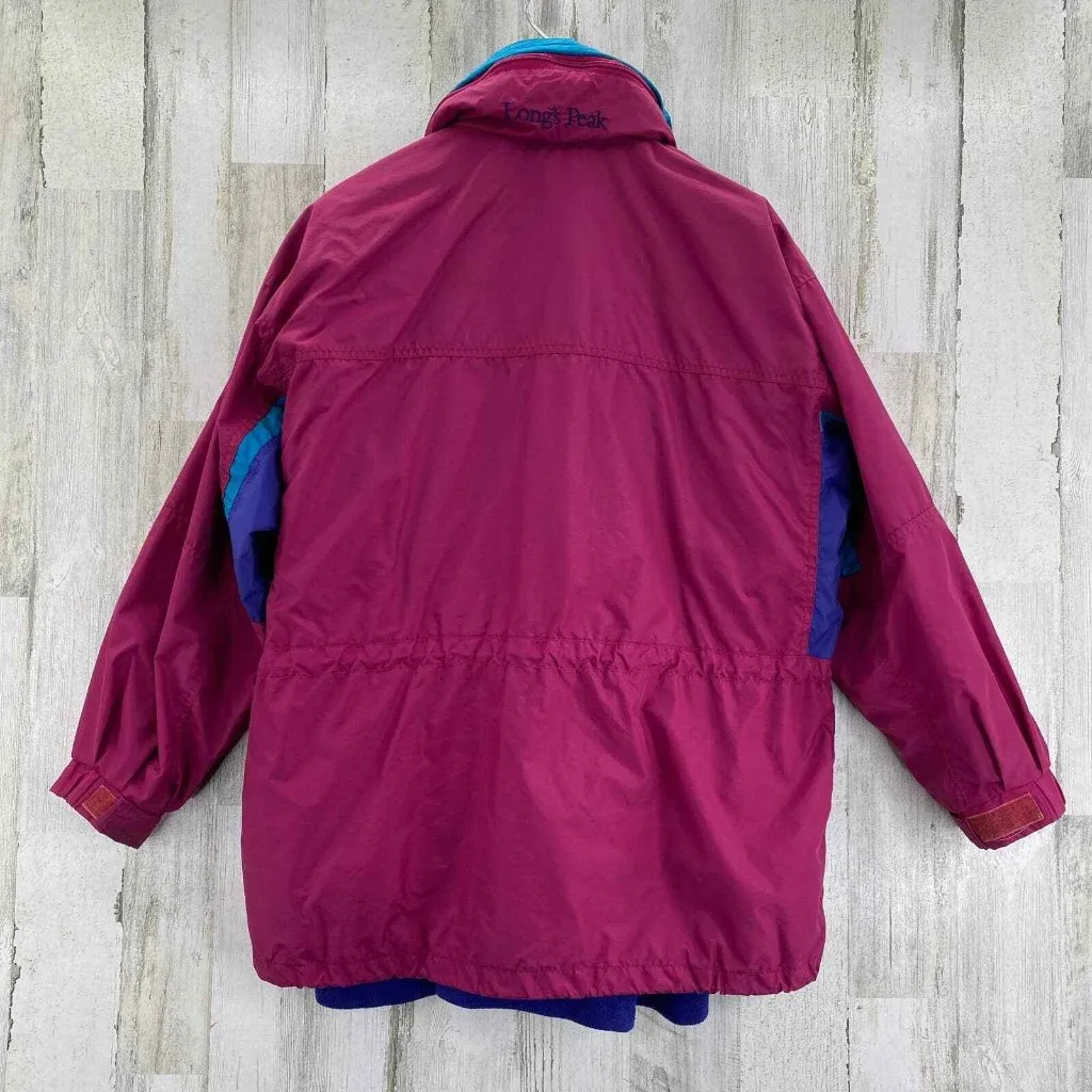 Columbia Long's Peak Jacket Women XL Pink Purple Fleece Zip out Hood‎ Vintage - Image 10