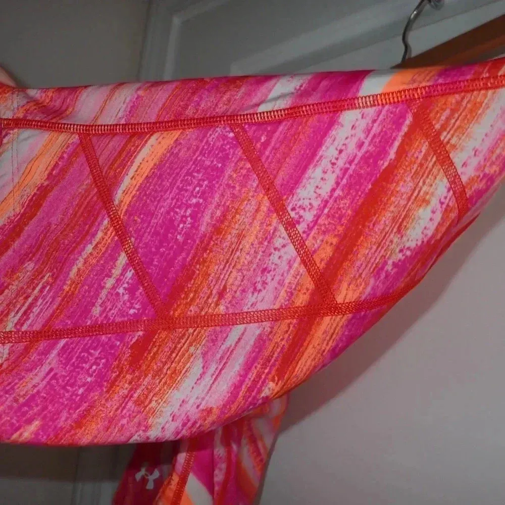 Under Armour HeatGear Athletic Softball Compression Shorts Pink Orange size L - Image 3