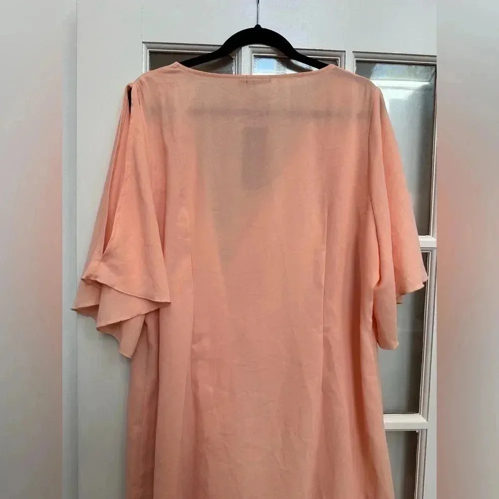 Boohoo | Blush Pink Sarah Wrap Woven Occassion Midi Dress Plus Size 20 US NWT - Image 5