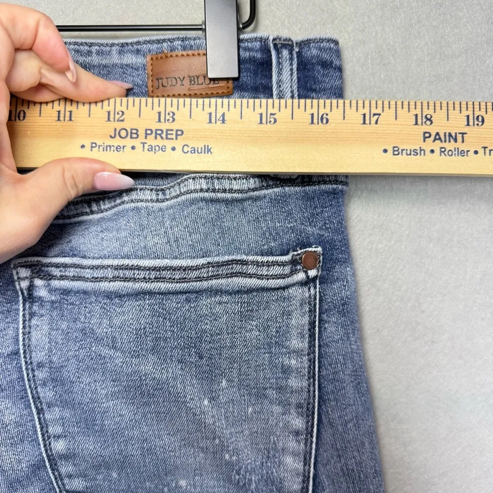 Judy Blue Womens Plus Jeans 14W Boyfriend Distressed Denim Bleached Pants - Image 11