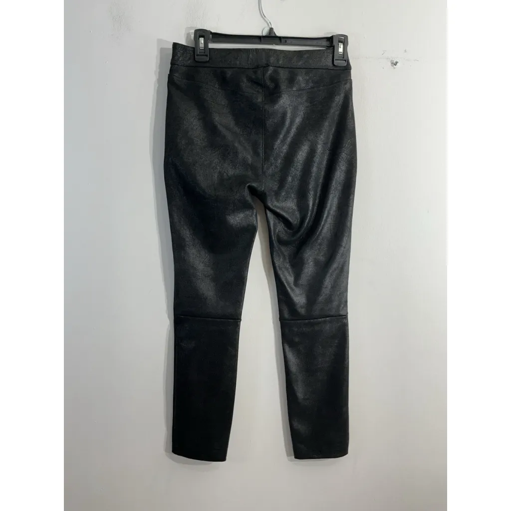 Womans Free People Pull On Leggings 4 Black Soft Shiny - Image 2