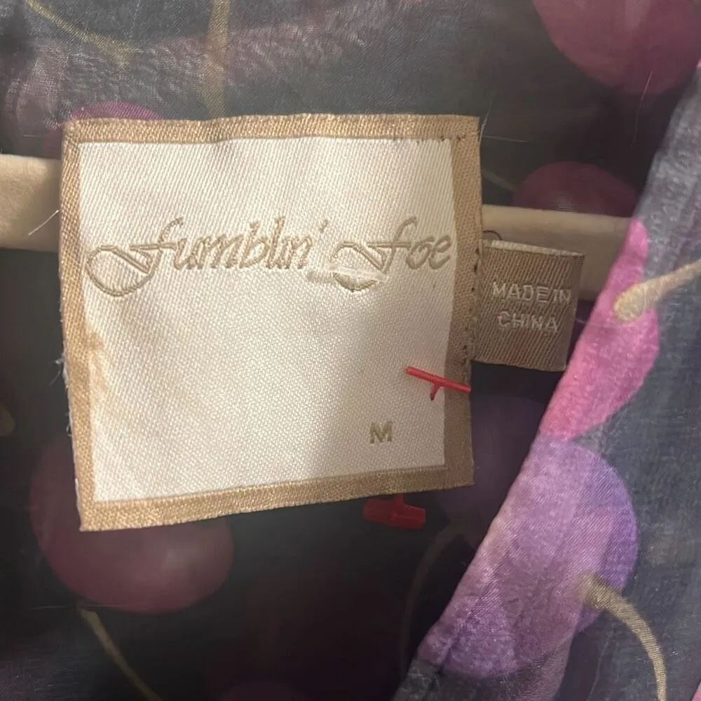 ✨Fumblin’ Foe Cherry Chiffon Mini Dress✨ Blue Size M - Image 3