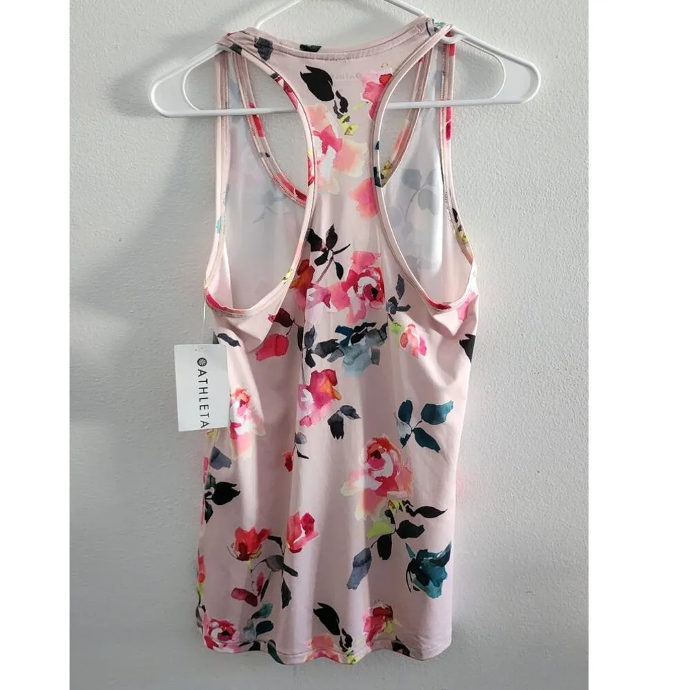 Athleta Shanti Floral Printed Tank Orchid Pink Medium NEW - Image 4