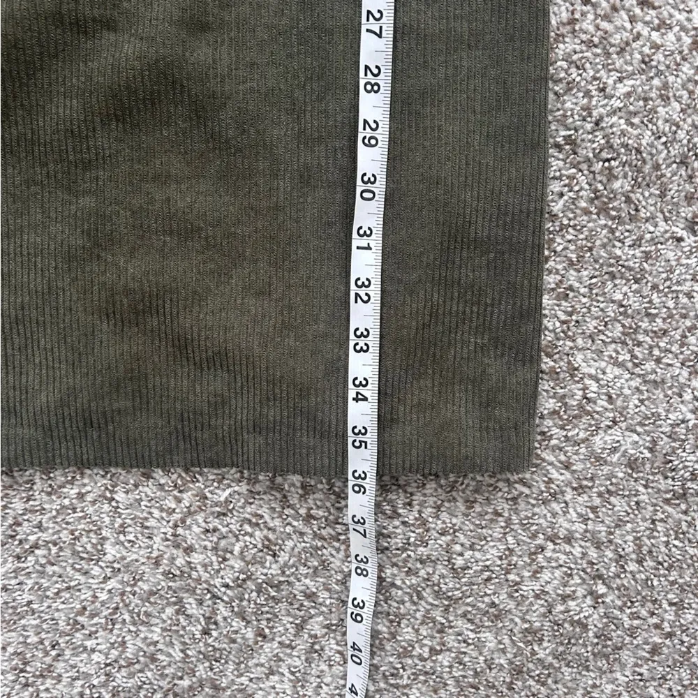 🦋 SHEIN Green Ribbed Corduroy Suspender Overall Mini Dress Casual Medium - Image 6