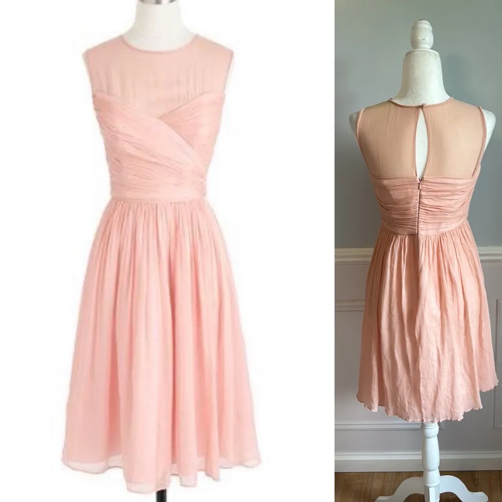 J. Crew  Clara Dress Silk Chiffon Dress Sz 8 Petite Romantic Balletcore Silk - Image 2