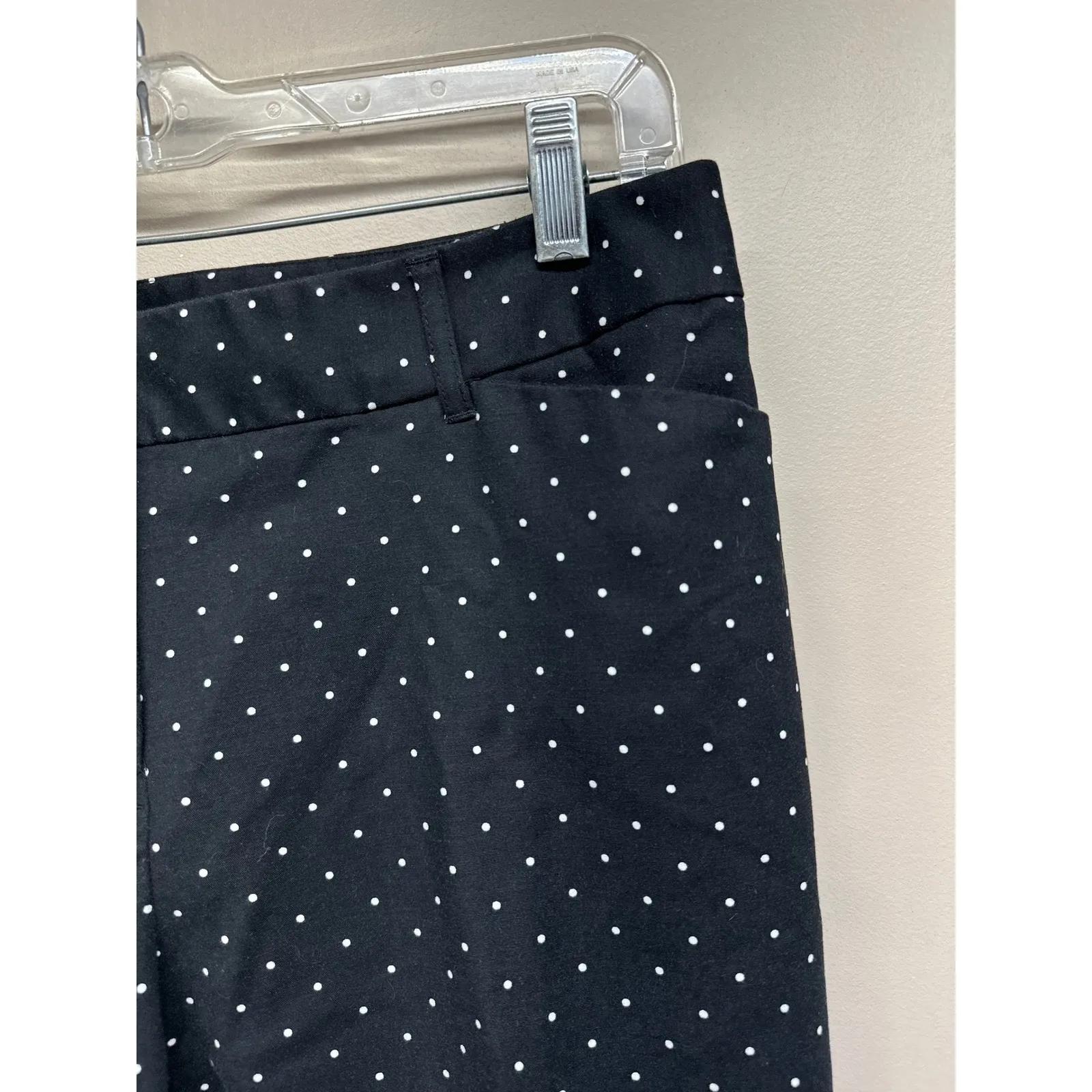 Liz Claiborne Career Womens Polka Dot Pants Size 10 Black White Emma Classic - Image 2