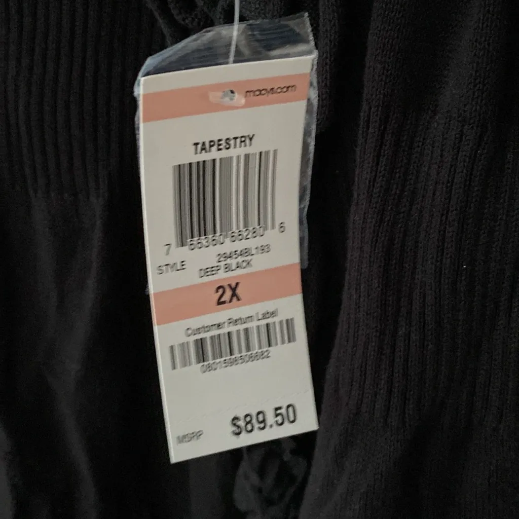 NWT 🖤 I.N.C. Macy’s Long Cardigan/Duster Ruffled Trim Cotton Blend Deep Black 2X - Image 10