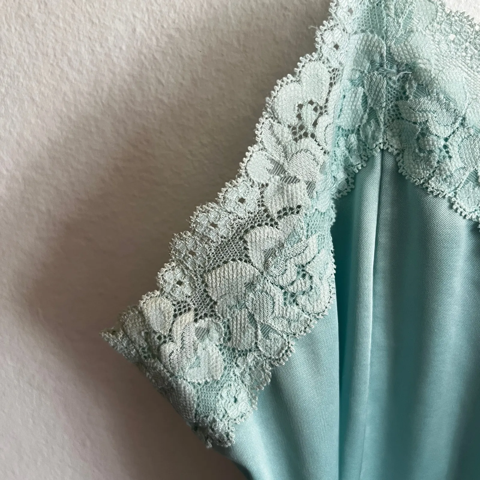 Vintage Lace‎ Trim Tank Top, Coquette Y2K Fairycore 2000s Pastel Soft Girl Large Blue - Image 6