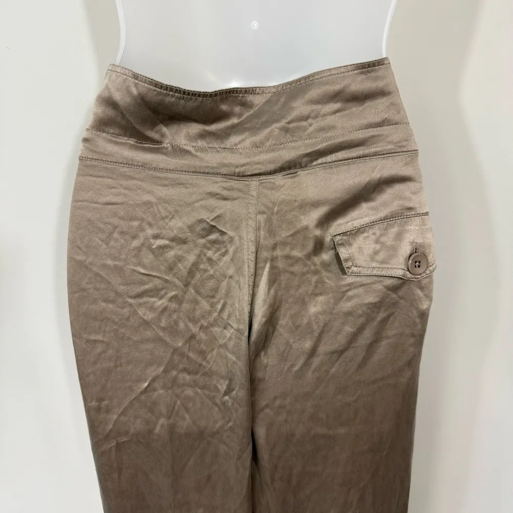 Rich & Skinny Gold Silk Joggers in Size Large - Image 4