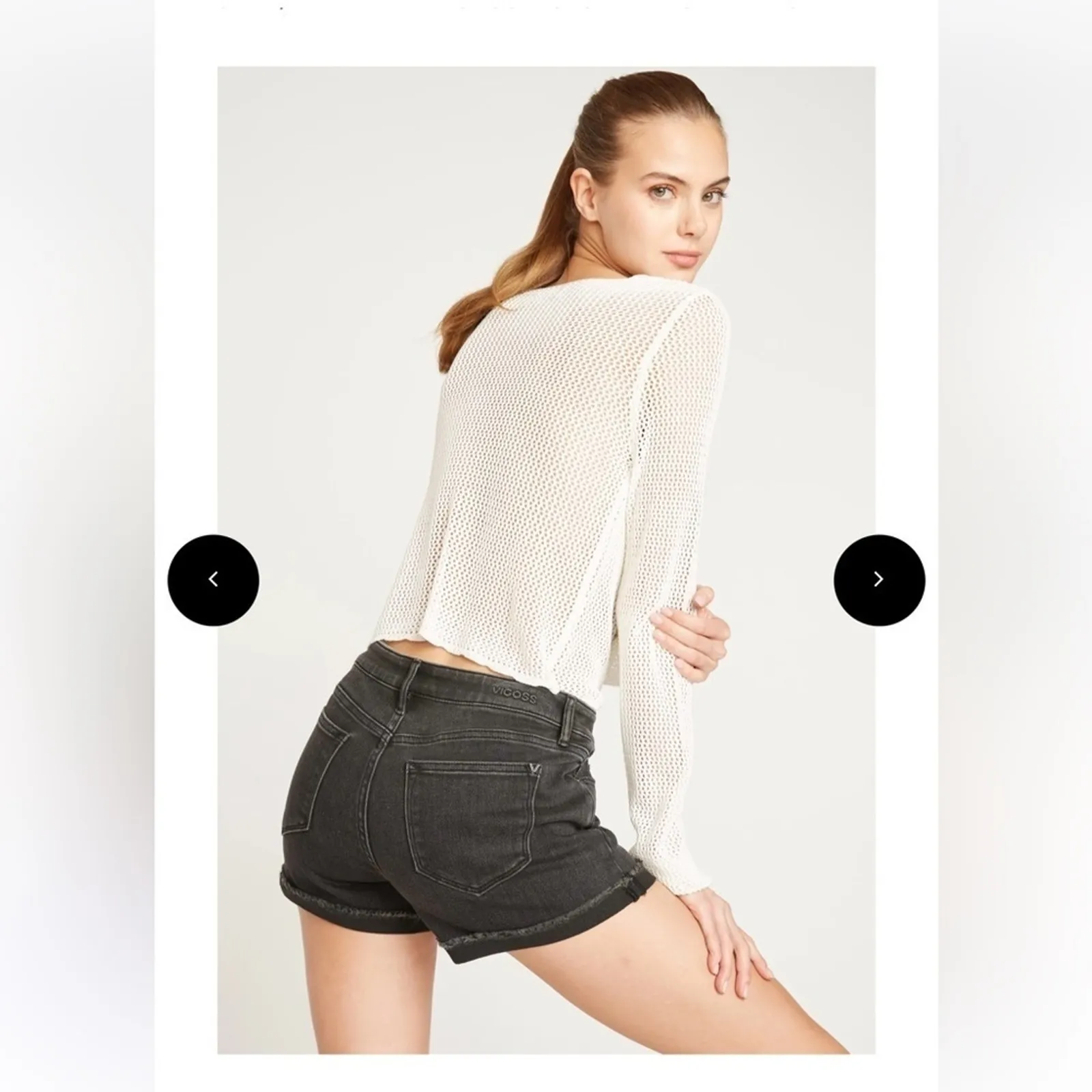 Vigoss Marley Cuff Shorts Distressed Size 31‎ Mid-Rise Black Short - Image 2