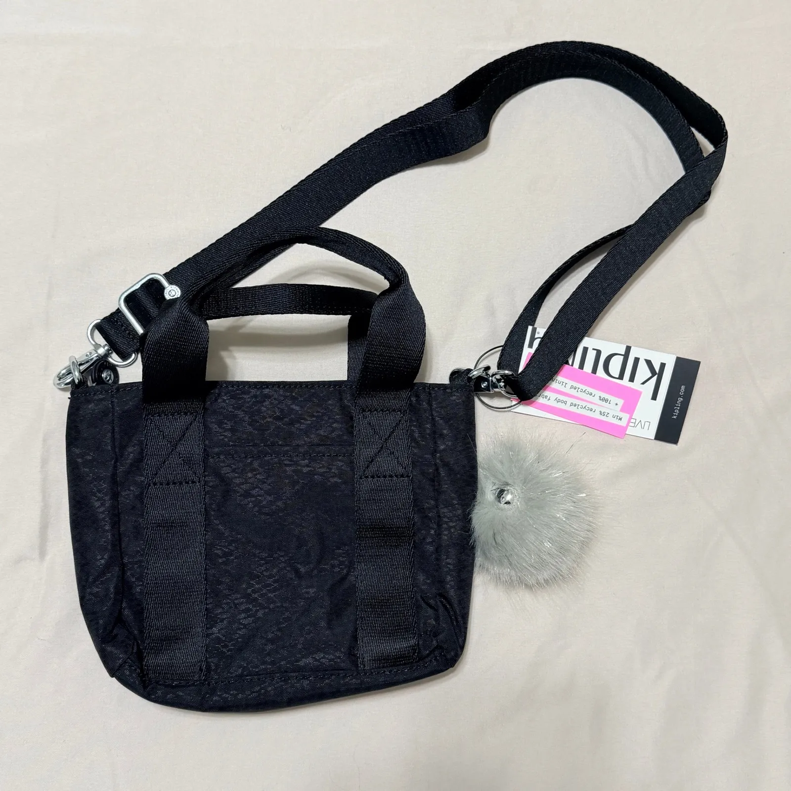 Kipling Jayla Mini Embossed Black Crossbody Bag - Image 4