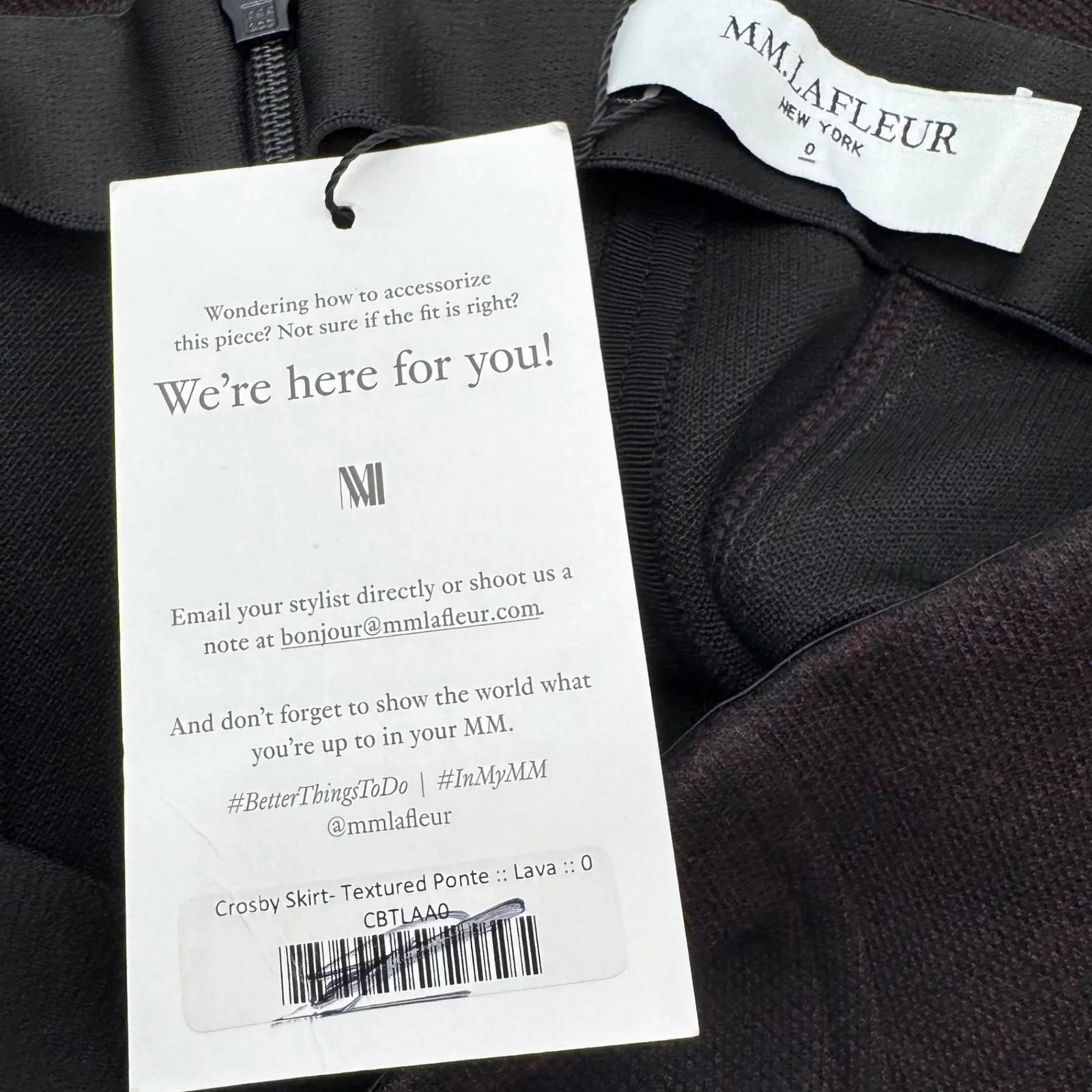 NWT MM La Fleur Crosby Skirt Textured Ponte Lava Black Knee Length Pencil - Image 4