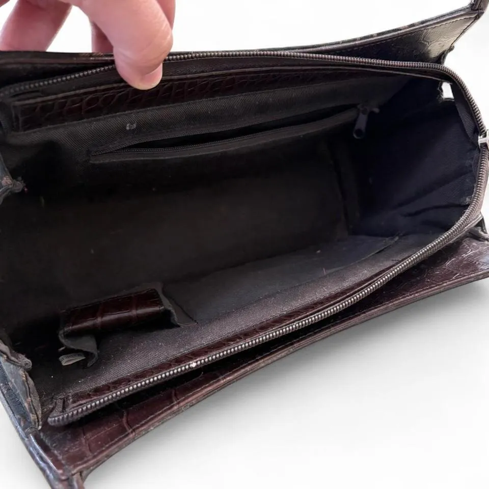 Y2K Chocolote Brown Shoulder Bag Purse w/ Heart Detail Boho Southwestern Cottage - Image 7