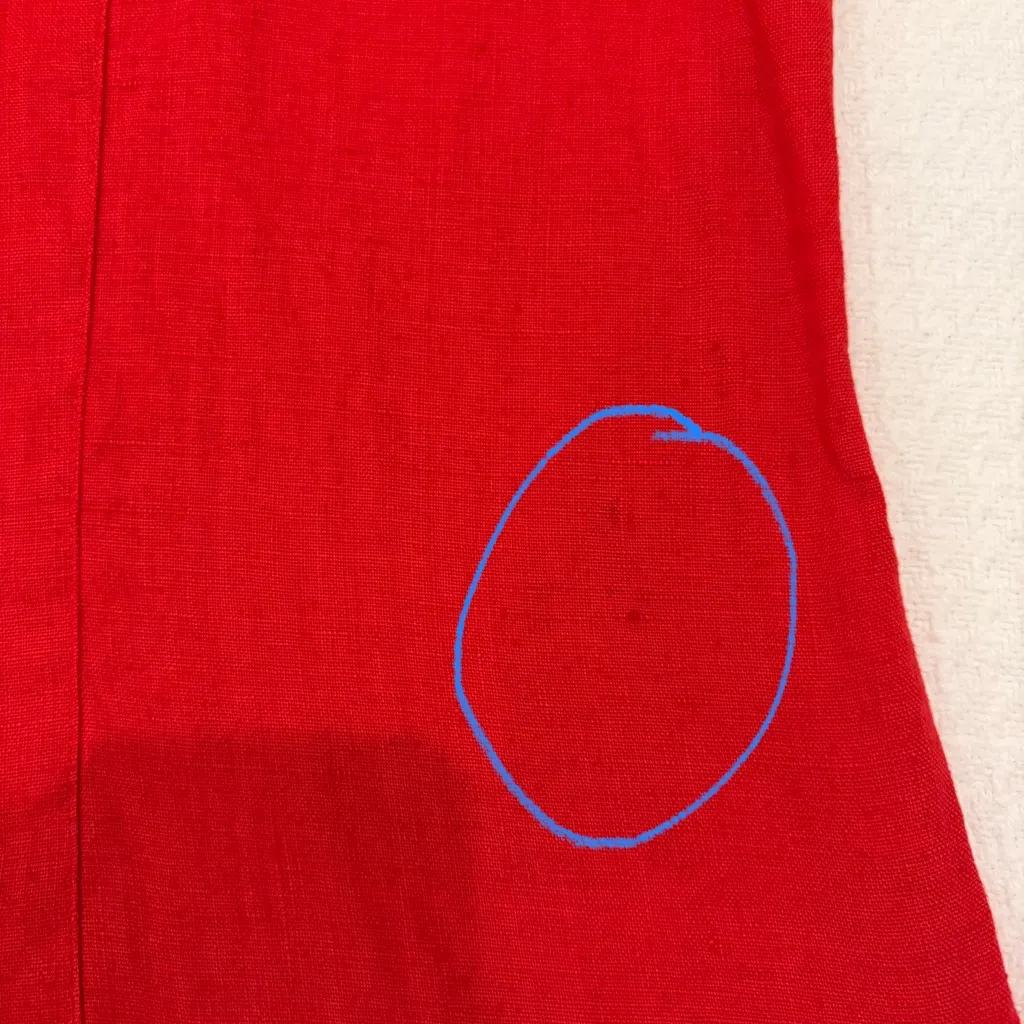 Vintage Chico's Design 100% Turkish Linen Red Button-Up Blouse Size 3 (XL) FLAW - Image 12