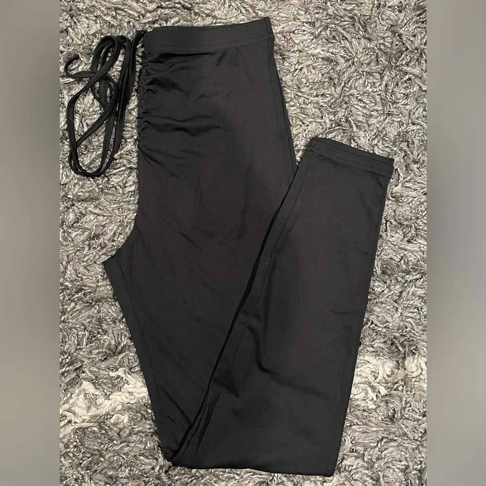Privé Women’s Leggings Black Solid Cinch Drawstring Front Size XS - Image 2