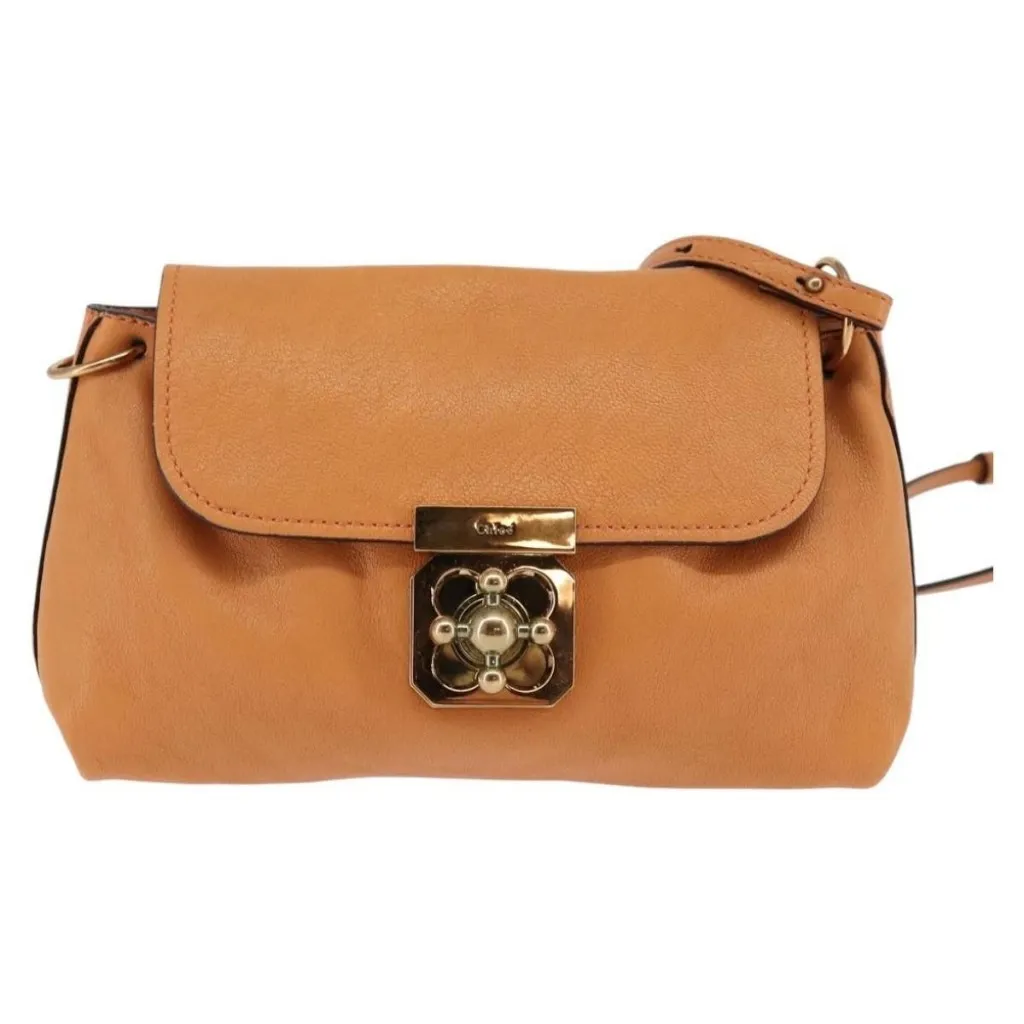 Shoulder Bag Leather Orange Gold Authentic - Image 5
