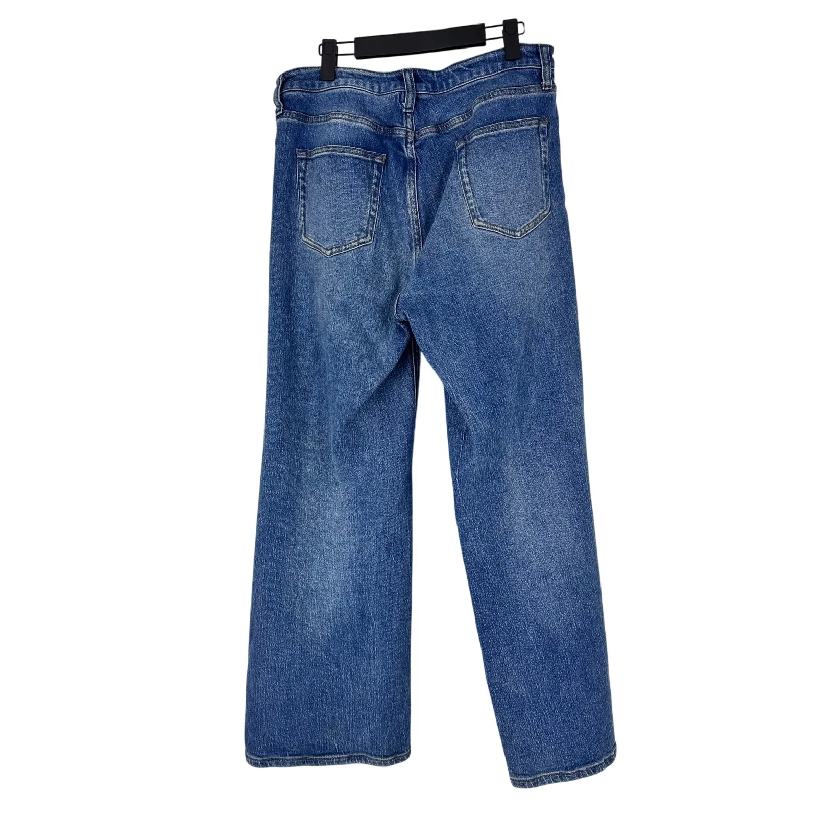 Quince Comfort Stretch High Rise Relaxed Straight Jeans Medium Wash Blue Size 31 - Image 8