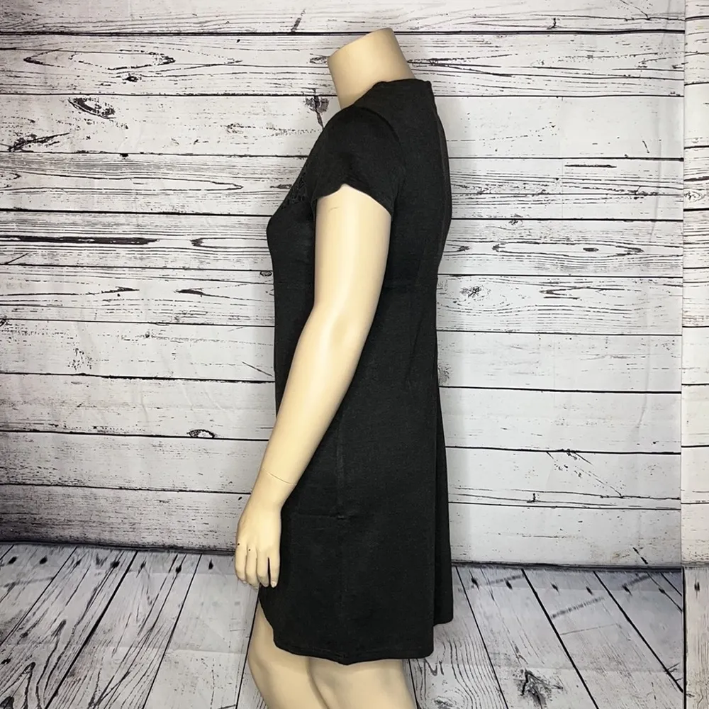 SB Suzanne Betro NWT Size XL Dark Gray - Lace Panel Rayon Knit Sheath Dress - Image 3