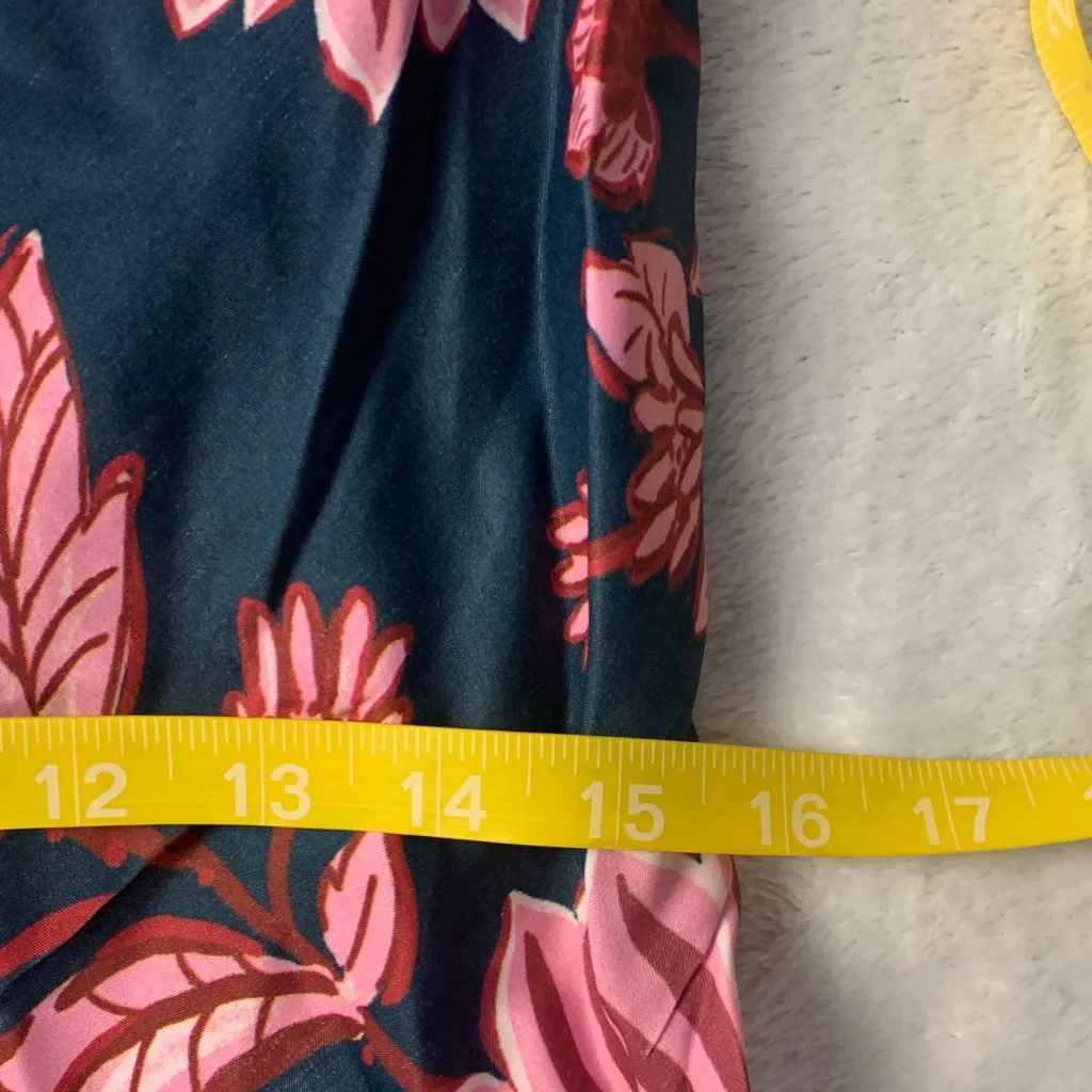 Farm Rio size medium new Blue flower delicacy Paisley slip dress floral pink - Image 7