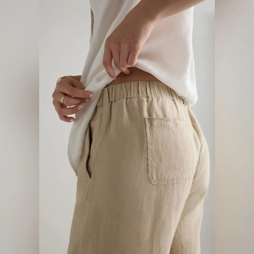 Quince European Linen Pants Driftwood Beige Khaki Size XS - Image 6