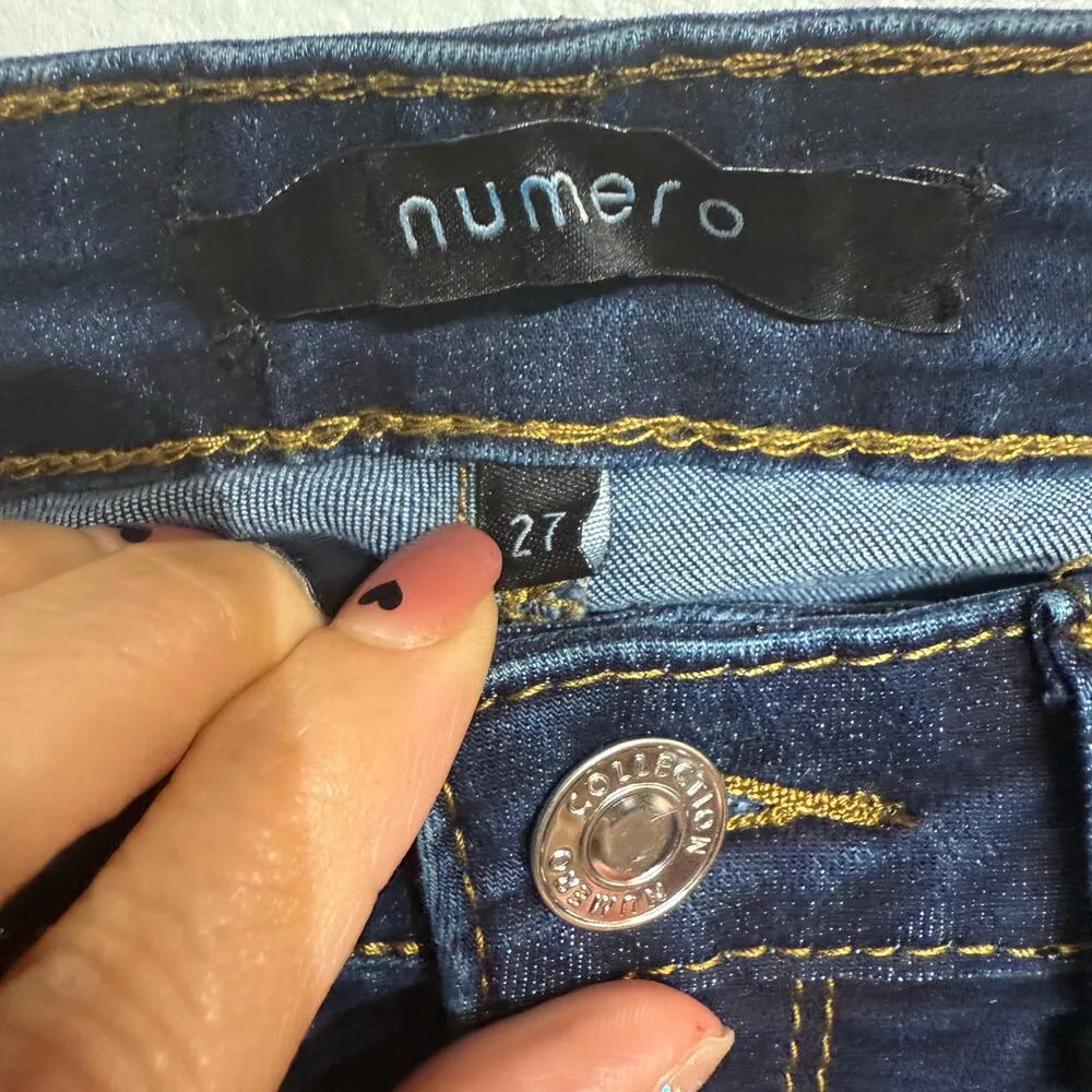 Numero Imperial Blue Phoenix High Rise Straight Crop Jeans Sz 27 NWT - Image 5