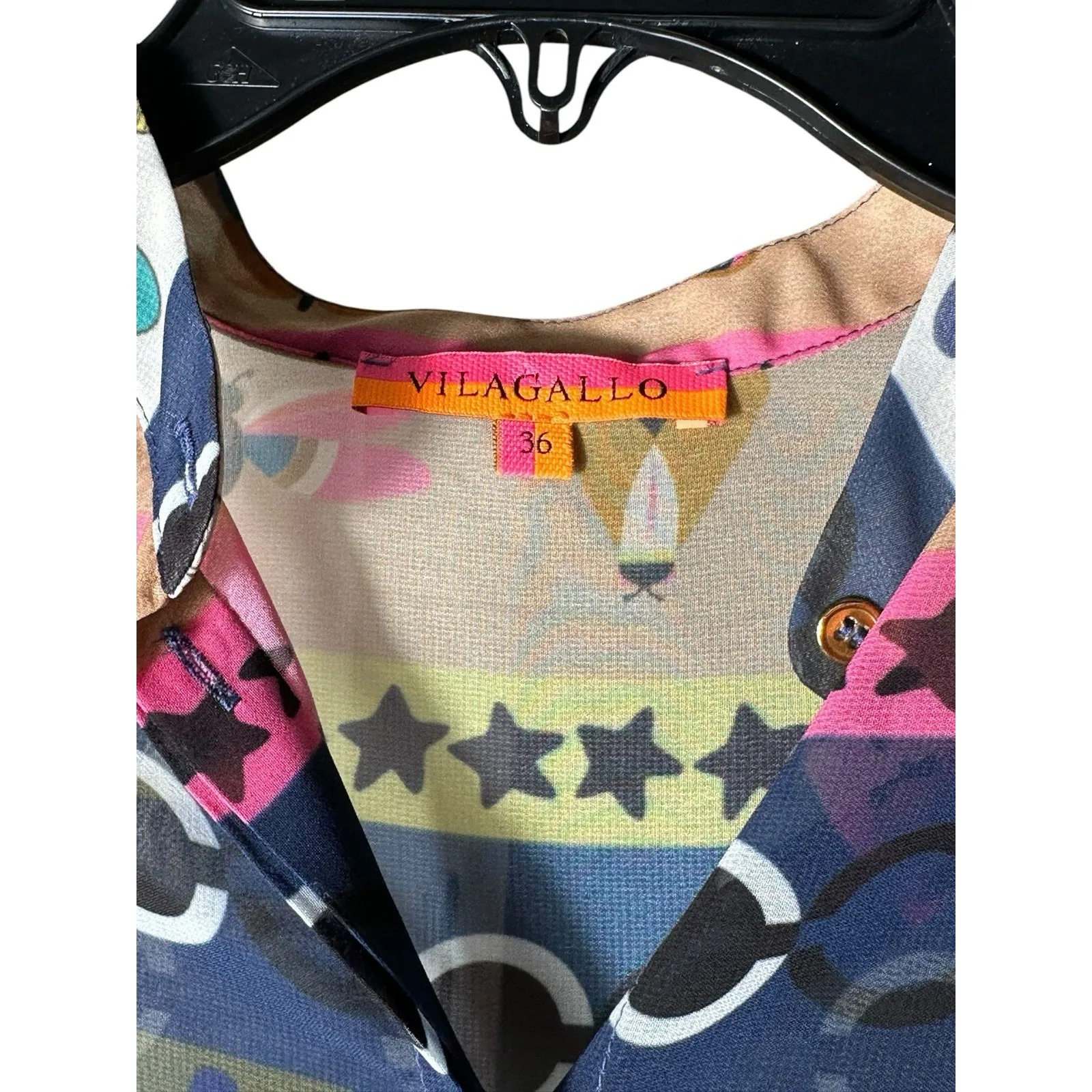 Vilagallo Barney & Stella‎ Chiffon Women's Floral Dragonfly Top Small 36 #Y8 - Image 2