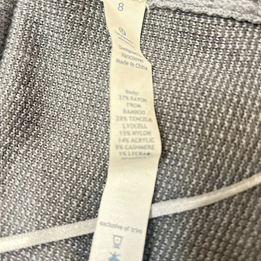 LULULEMON OPEN FRONT LONG SLEEVE KNIT ASYMMETRICAL HEM SWEATER SIZE‎ M/L Gray Size M - Image 8