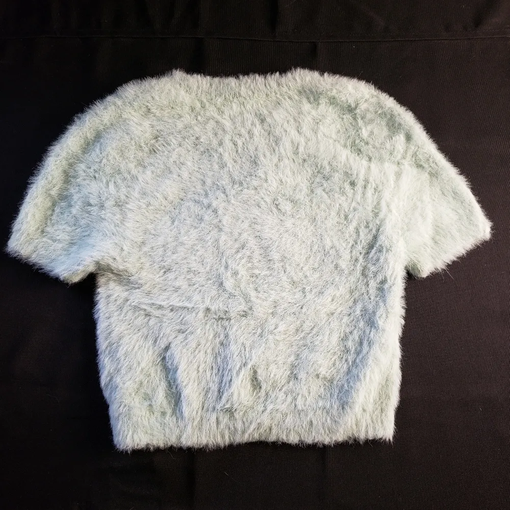 Altar’d State Furry Short‎ Sleeve Top Mint Blue XS - Image 2