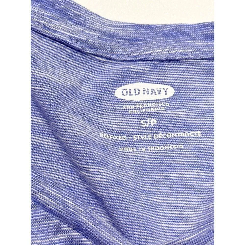 Old Navy Women's Pinstripe V Neck Long Sleeve Pullover Top Blue‎ Size Small - Image 7