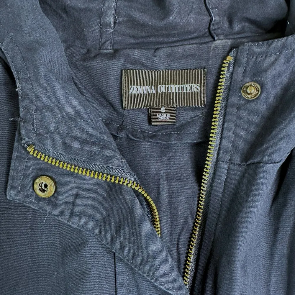 Zenana Outfitters Navy Blue Sleeveless Jacket Hooded Small Outerwear - Image 3