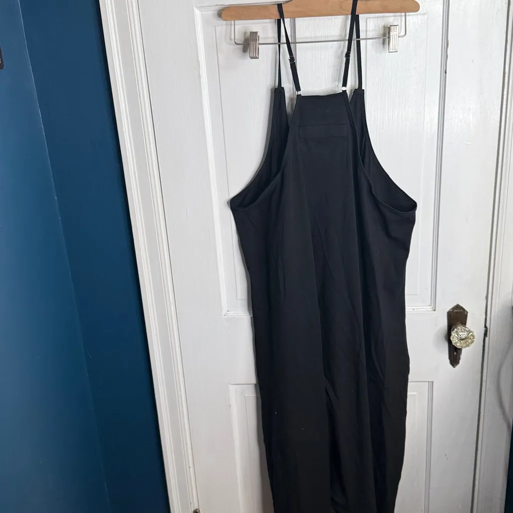 Automet Baggy Rompers Spaghetti Strap Overalls Jumper Pockets W1998 Sz L Black Size L - Image 8