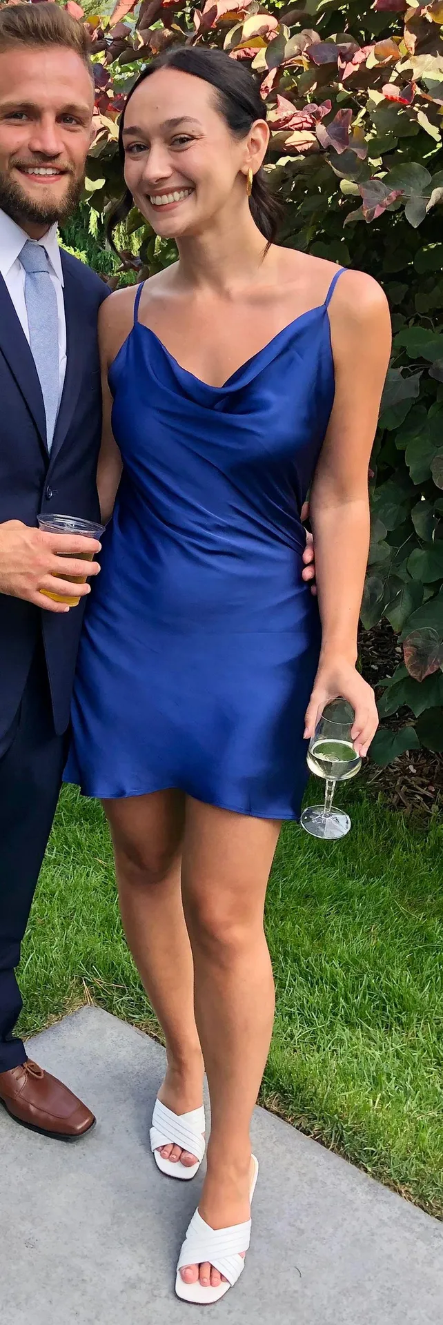 Altar'd State Blue Satin Dress  - Image 2