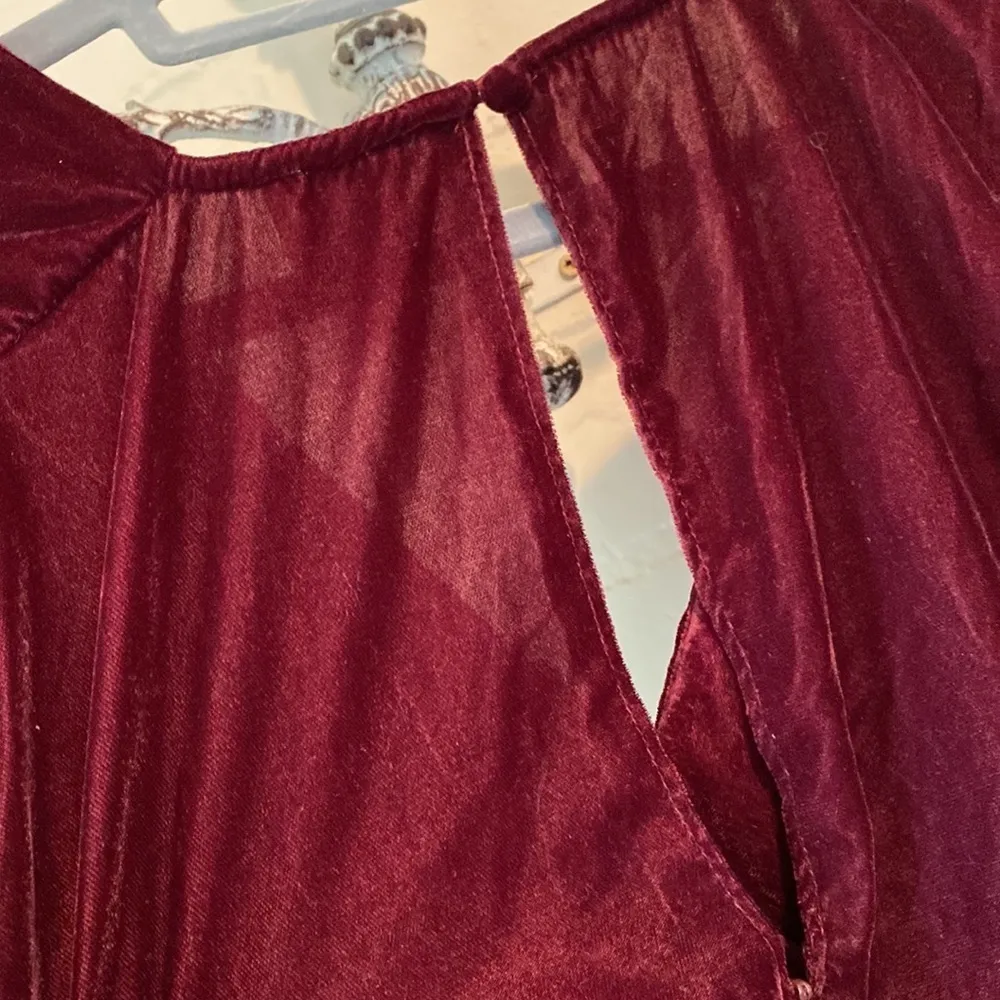 ASOS red dress velour velvet‎ faux wrap size 4 - Image 5