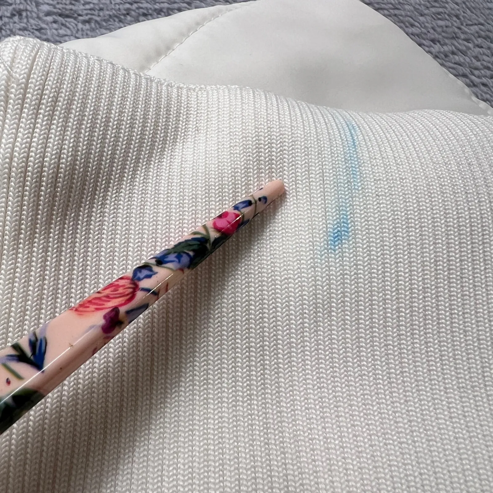 YPB Cream Puffer Jacket Women's Large Winter Quilted Coat Warm Zip Snap Neutral White - Image 7