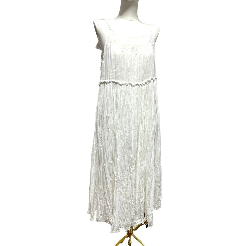 Talisman Raja Maxi White Dress Size Small Bohohemian Summer Beach Vacation Maxi - Image 6