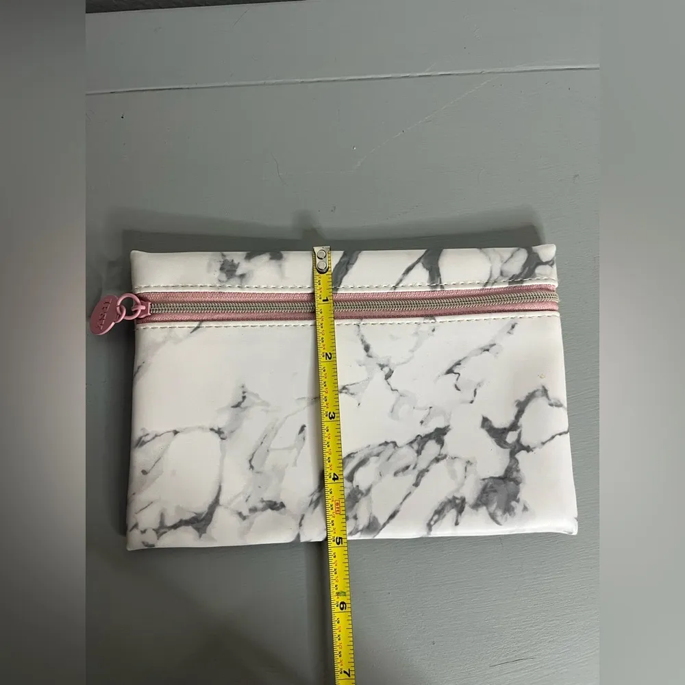 Ipsy Pink Zipper White Grey Marble All Over Print Beauty Cosmetic Makeup Bag 5x7 - Image 9