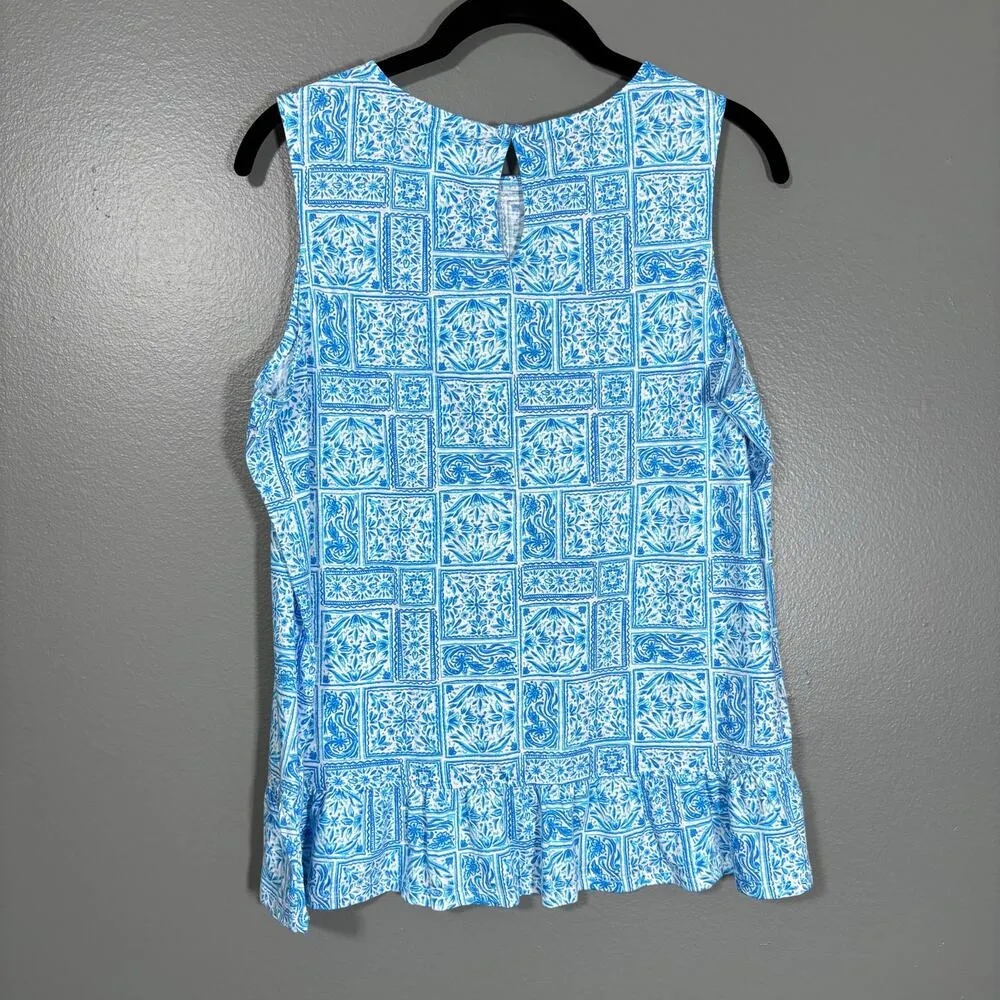 Stella Parker Women's Blue Patchwork Floral Sleeveless Top - Image 6